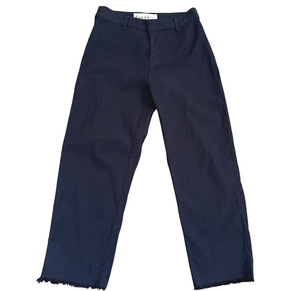 Frank & Eileen Kinsale Pants Sz 2 Navy Italian Performance Flax Blend